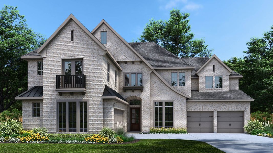 Representative exterior photo of a completed home built from the 643A by Britton Homes in Star Trail, Prosper, TX (Image 9). Representative exterior photo of a completed home built from the 643A by Britton Homes in Star Trail, Prosper, TX (Image 9).