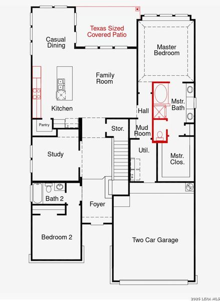 2D floor plan layout of this home in Nopal Valley, San Antonio, TX (Image 3).