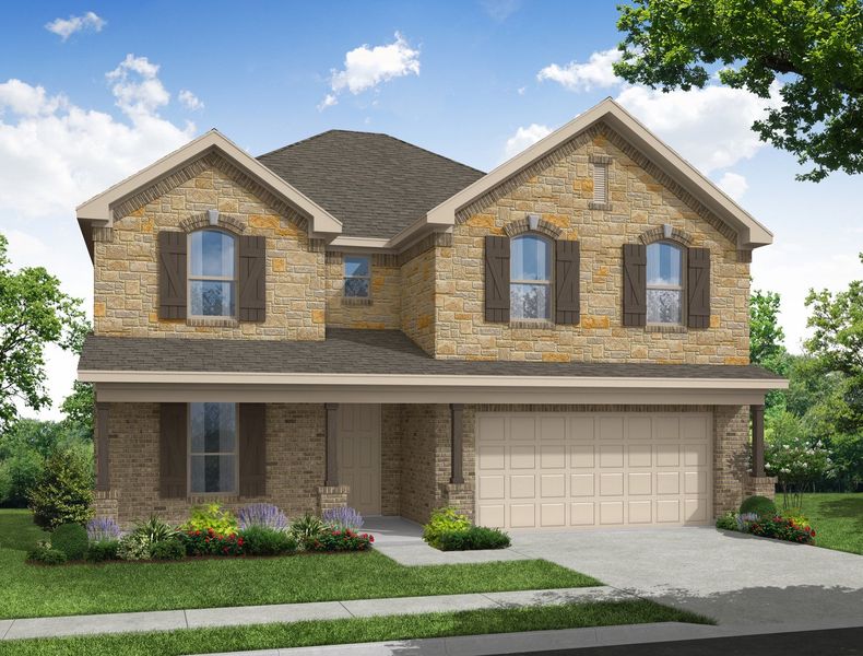 Representative exterior photo of a completed home built from the Preston by Impression Homes in Arcadia Trails, Balch Springs, TX (Image 8). Representative exterior photo of a completed home built from the Preston by Impression Homes in Arcadia Trails, Balch Springs, TX (Image 8).