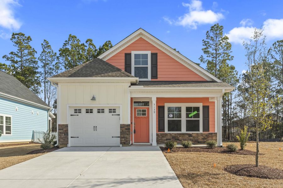 Front exterior of a new home in White Oak Estates, Conway, SC, highlighting curb appeal (Image 21).