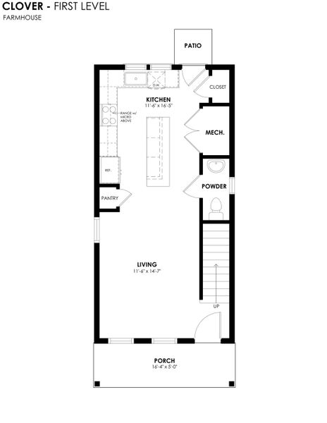 2D floor plan layout for the Clover by Hartford Homes in Prairie Song Cottages, Windsor, CO (Image 3). 2D floor plan layout for the Clover by Hartford Homes in Prairie Song Cottages, Windsor, CO (Image 3).