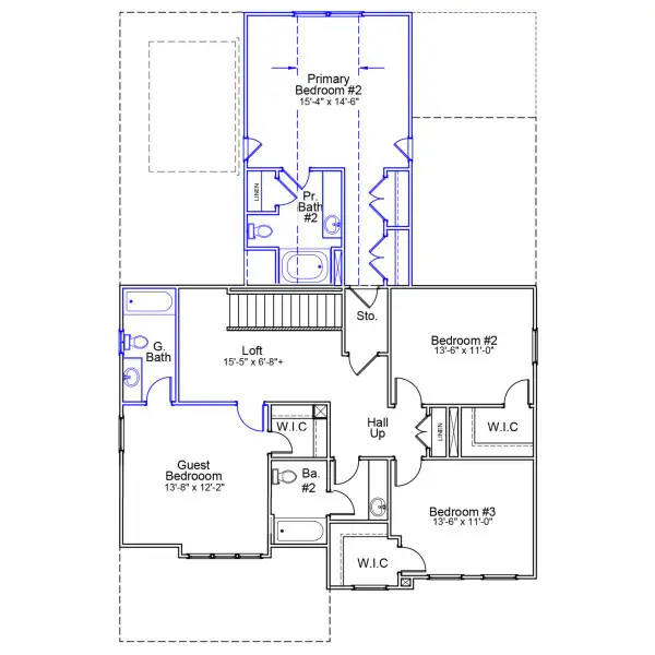 2D floor plan layout of this home in Gates at Windermere, Blythewood, SC (Image 3).