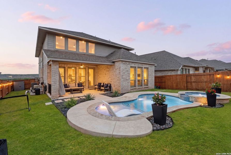 Exterior details and patio area of a home in Veramendi, New Braunfels (Image 29).