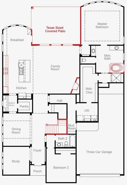 2D floor plan layout of this home in Pomona, Manvel, TX (Image 3).