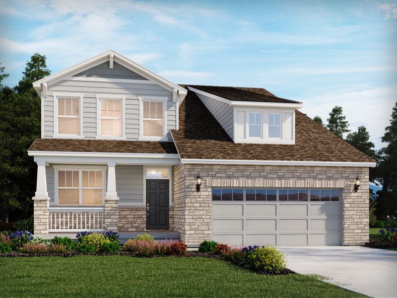 Representative exterior photo of a completed home built from the The Deercreek by Meritage Homes in Murphy Creek, Aurora, CO (Image 14).