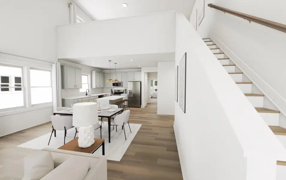 Representative furnished interior of a home built from the Red Rocks by Garman Homes in Allen Park, Raleigh (Image 7).