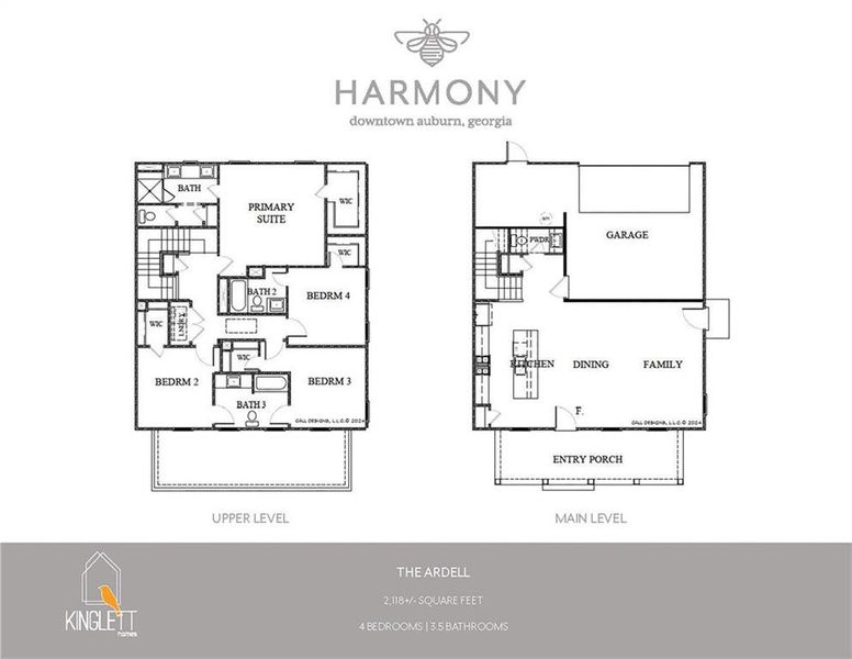 2D floor plan layout of this home in Harmony, Auburn, GA (Image 5).