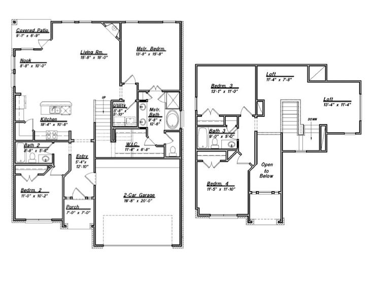 2D floor plan layout for the Floor Plan 2201 by Colina Homes in Grand Magnolia, Magnolia, TX (Image 4).