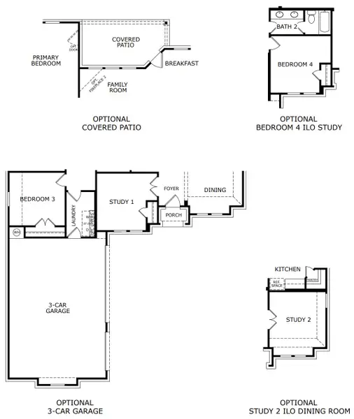 2D floor plan layout for the Concept 2267 by Landsea Homes in Lovers Landing, Forney, TX (Image 4).