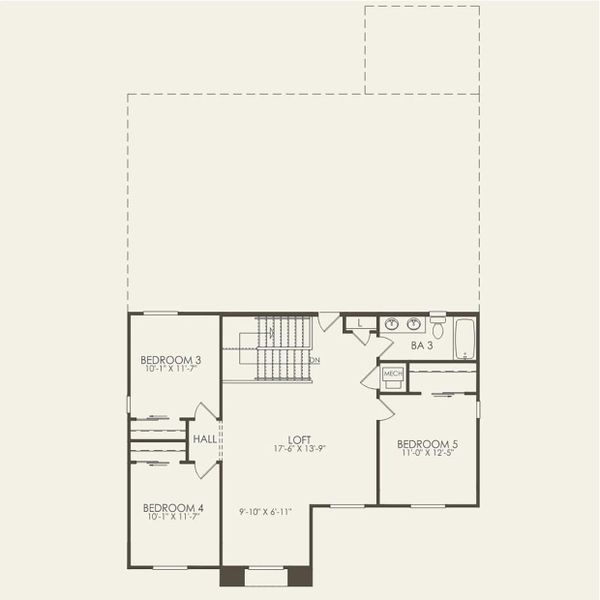 2D floor plan layout for the Visionary by Pulte Homes in Festival Foothills, Buckeye, AZ (Image 4).