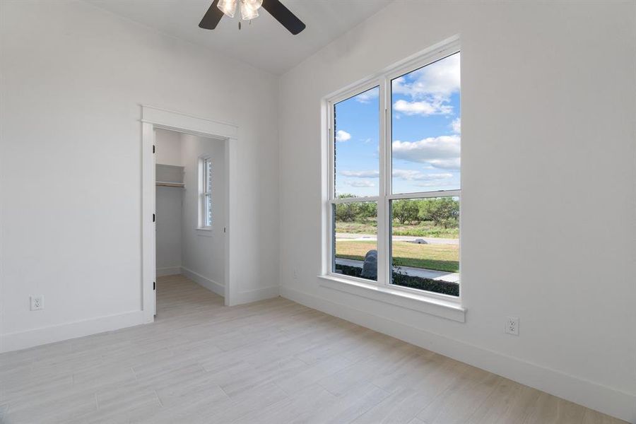 Full bathroom with vanity and a tile shower