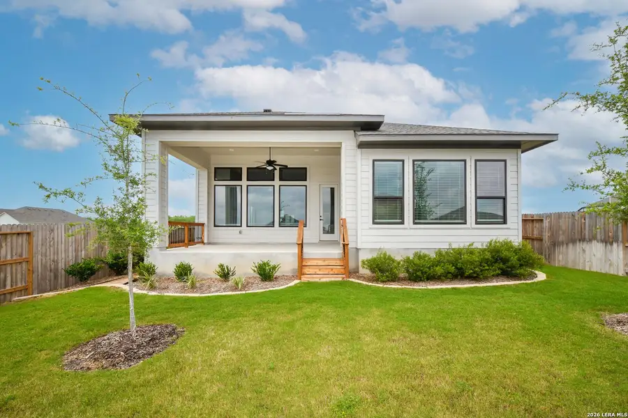 Exterior details and patio area of a home in Nolte Farms, Seguin (Image 19).