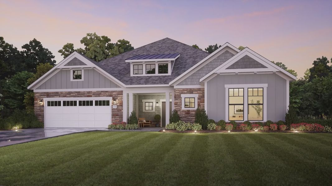 Representative exterior photo of a completed home built from the Provenance by Epcon Communities in The Courtyards at Post Road, Cumming, GA (Image 22). Representative exterior photo of a completed home built from the Provenance by Epcon Communities in The Courtyards at Post Road, Cumming, GA (Image 22).