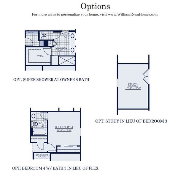 2D floor plan layout for the Apache by William Ryan Homes in The Ridge at Sienna Hills, Buckeye, AZ (Image 5).