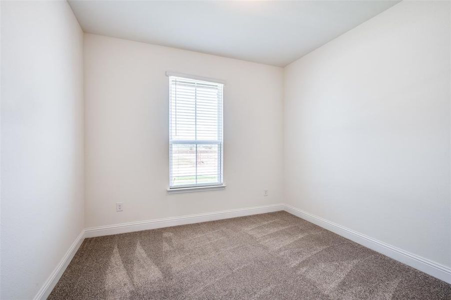Empty room featuring carpet and baseboards