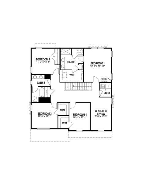 2D floor plan layout of this home in Hansen Farm, Fort Collins, CO (Image 2).