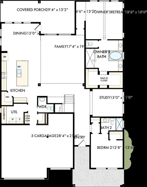 2D floor plan layout of this home in Walden Creek – Summit Collection, Montgomery, TX (Image 2). 2D floor plan layout of this home in Walden Creek – Summit Collection, Montgomery, TX (Image 2).