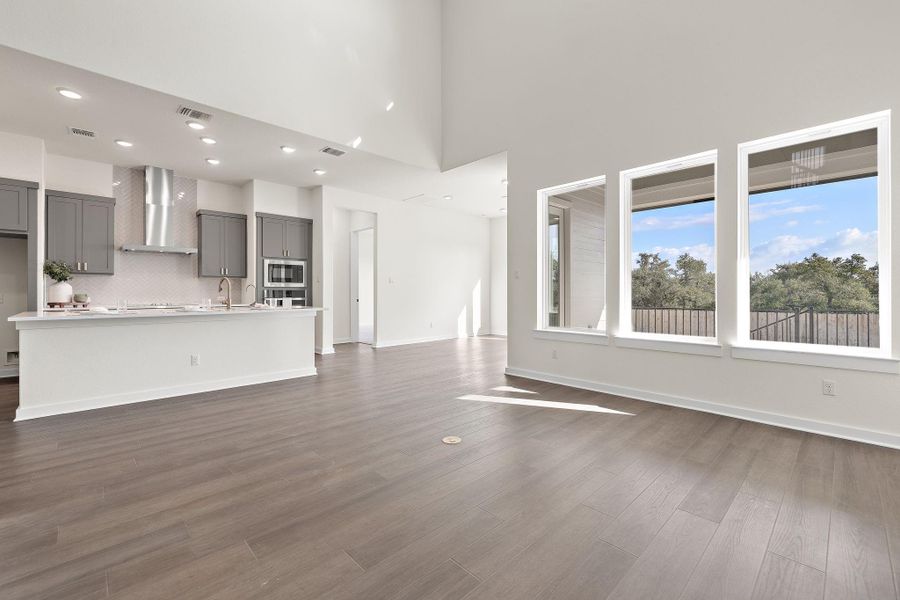 Huge windows let in lots of light throughout the home