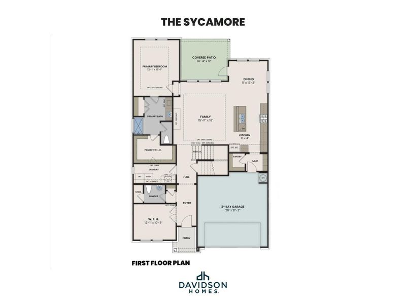 2D floor plan layout for the The Sycamore A by Davidson Homes LLC in Morgan Meadows, San Antonio, TX (Image 3). 2D floor plan layout for the The Sycamore A by Davidson Homes LLC in Morgan Meadows, San Antonio, TX (Image 3).