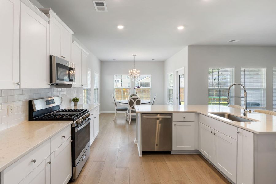 Furnished interior view inside a new home in Sweetgrass at Summers Corner: Arbor Collection, Summerville (Image 36). Furnished interior view inside a new home in Sweetgrass at Summers Corner: Arbor Collection, Summerville (Image 36).