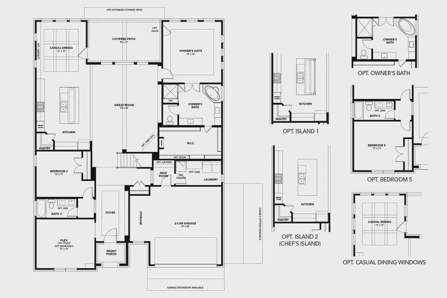 2D floor plan layout of this home in Rio Vista at Kelly Ranch, Aledo, TX (Image 3).