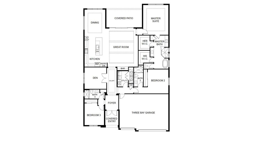 2D floor plan layout for the Indigo by GHO Homes in Seaglass, Vero Beach, FL (Image 5).