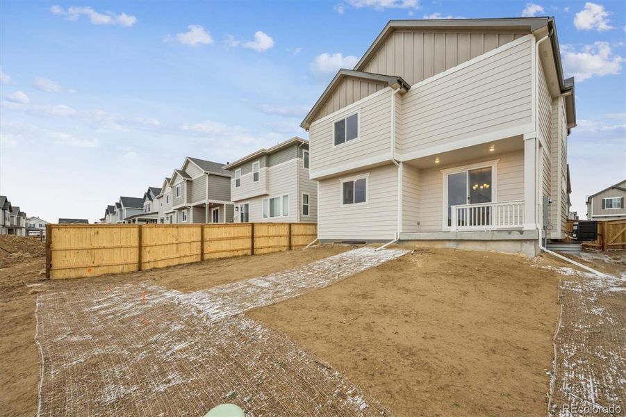 Exterior details and patio area of a home in Crossway at Second Creek, Commerce City (Image 4).