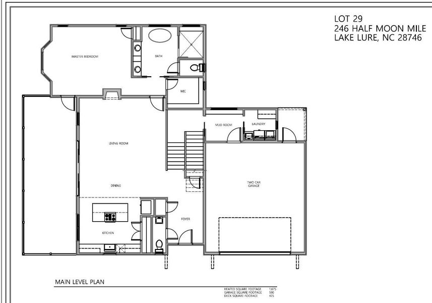 Main level floor plan