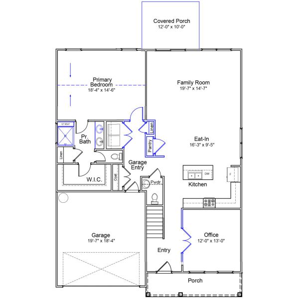 2D floor plan layout of this home in Piper Creek, Newton, NC (Image 5).