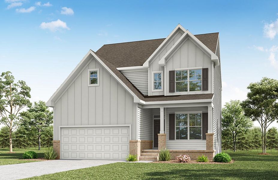 Representative exterior photo of a completed home built from the Oxford by Eastwood Homes in Black Forest Pointe, Benson, NC (Image 8).