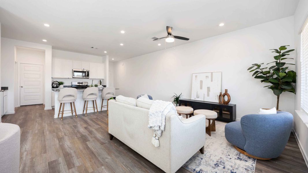 Furnished interior view inside a new home in Alaia Crossing, Houston (Image 2). Furnished interior view inside a new home in Alaia Crossing, Houston (Image 2).