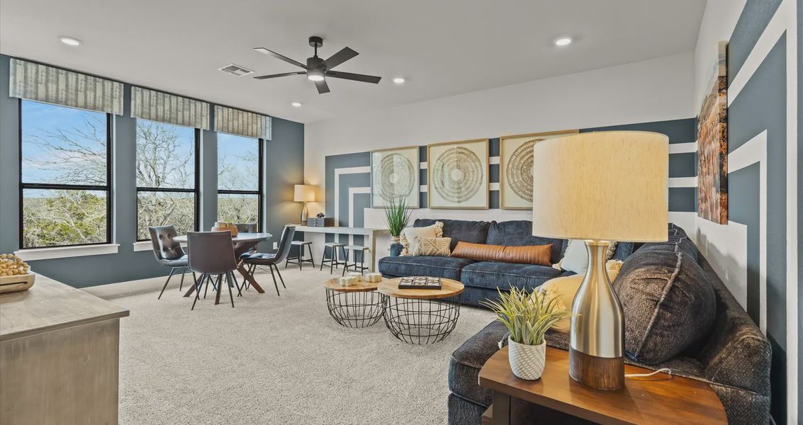 Representative furnished interior of a home built from the Orion by Chesmar Homes in Sunfield, Seguin (Image 15).