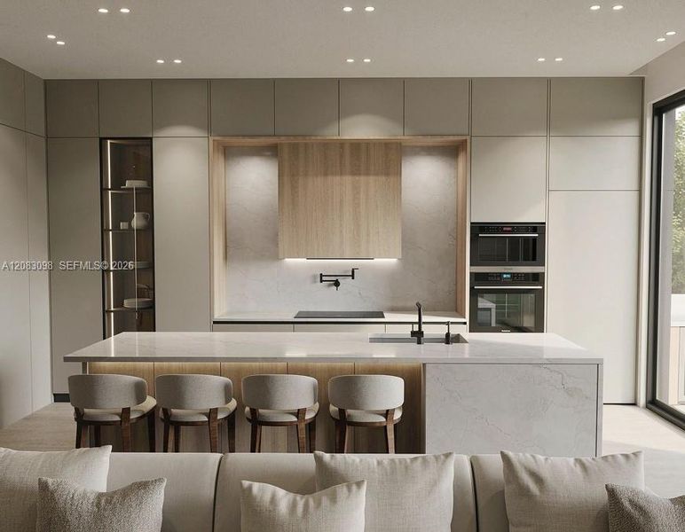 Furnished interior view inside a new home in , Miami Springs (Image 5).