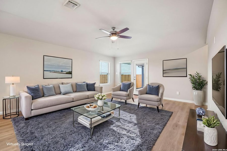 Furnished interior view inside a new home in Legendary Trails - Premier Series, Cibolo (Image 10). Furnished interior view inside a new home in Legendary Trails - Premier Series, Cibolo (Image 10).