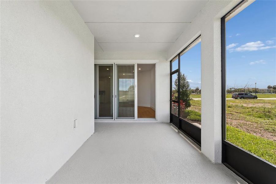 Exterior details and patio area of a home in Gracewater at Sarasota, Sarasota (Image 3).