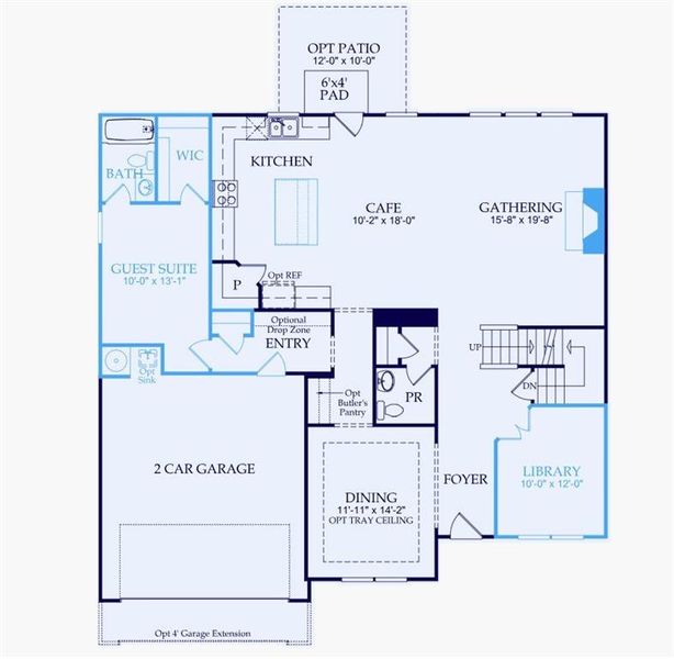 2D floor plan layout of this home in Sierra Creek, Hoschton, GA (Image 3).