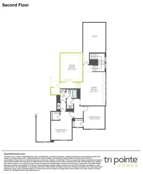 2D floor plan layout of this home in Woodson’s Reserve, Spring, TX (Image 4).