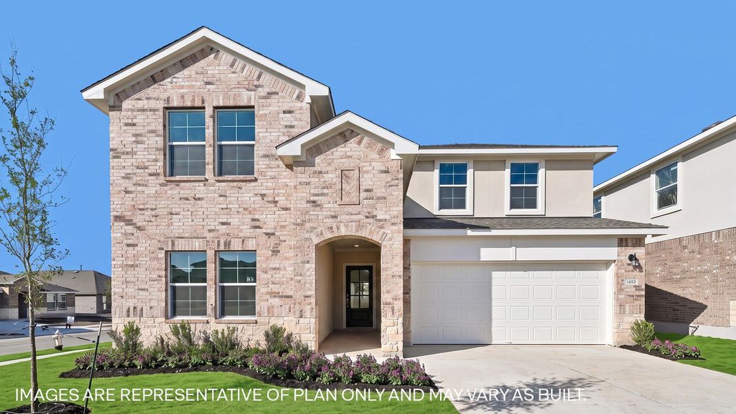 Representative exterior photo of a completed home built from the The Ozark by D.R. Horton in Bar W Ranch, Leander, TX (Image 2). Representative exterior photo of a completed home built from the The Ozark by D.R. Horton in Bar W Ranch, Leander, TX (Image 2).