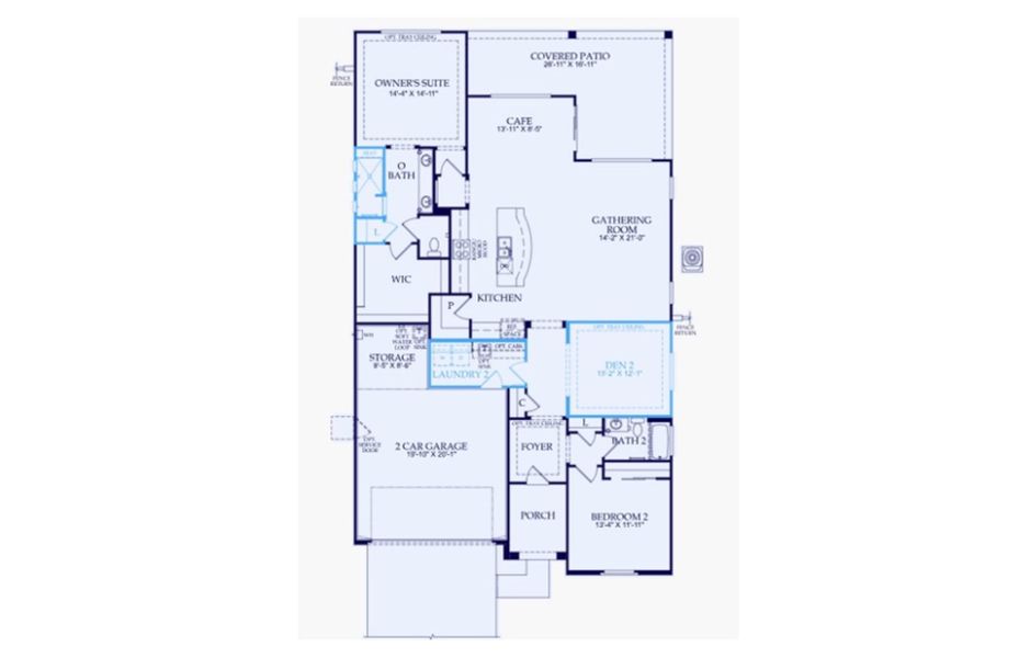 2D floor plan layout of this home in Sun City Anthem at Merrill Ranch, Florence, AZ (Image 3).