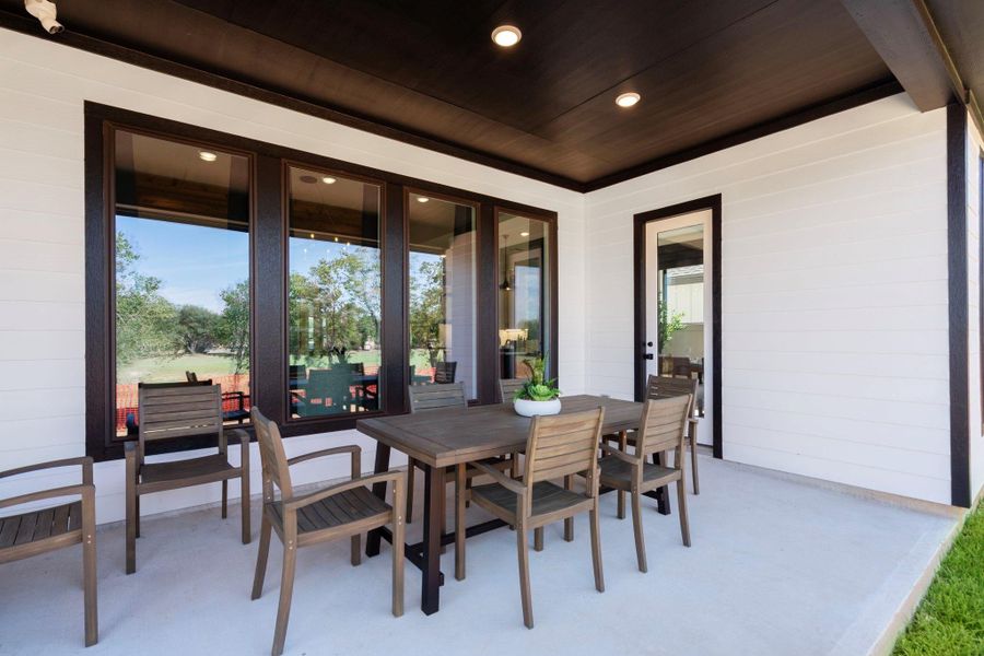 Extended covered patio with gas stub *Representative photo of a furnished model of the same plan* Extended covered patio with gas stub *Representative photo of a furnished model of the same plan*