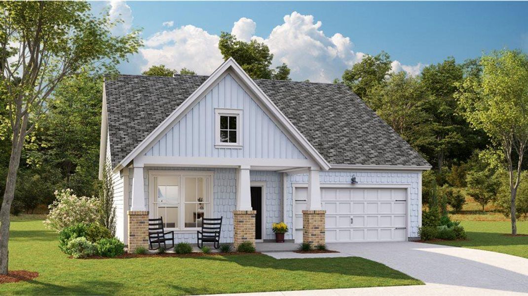 Front exterior of a new home in Sweetgrass at Summers Corner, Summerville, SC, highlighting curb appeal (Image 1). Front exterior of a new home in Sweetgrass at Summers Corner, Summerville, SC, highlighting curb appeal (Image 1).
