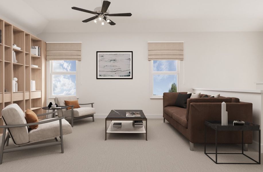 Representative furnished interior of a home built from the Conroe by Beazer Homes in Treeline, Justin (Image 9).