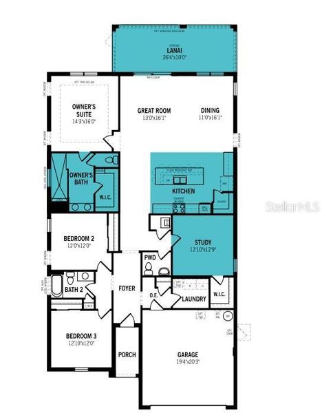 2D floor plan layout of this home in Windwater, Parrish, FL (Image 3). 2D floor plan layout of this home in Windwater, Parrish, FL (Image 3).