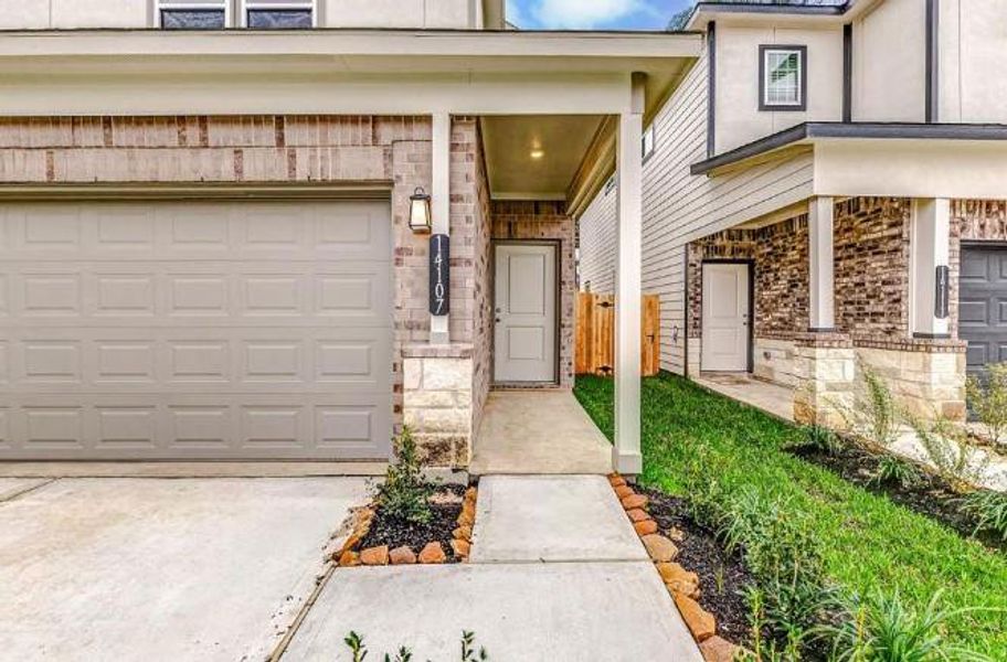 Different Home is shown, but view of the covered walkway leading to the Front door. Different Home is shown, but view of the covered walkway leading to the Front door.