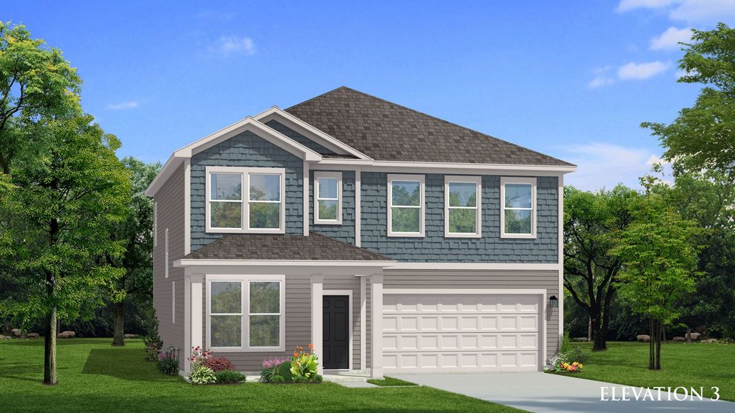 Representative exterior photo of a completed home built from the Pelham by DRB Homes in Oakmont Manor, Oxford, NC (Image 21).