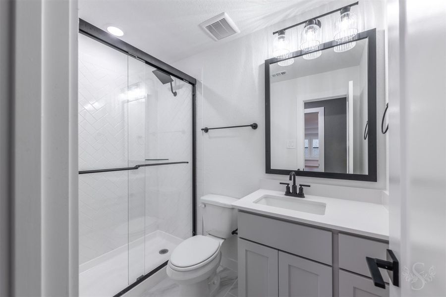Full bathroom #3, located upstairs. Full bathroom #3, located upstairs.