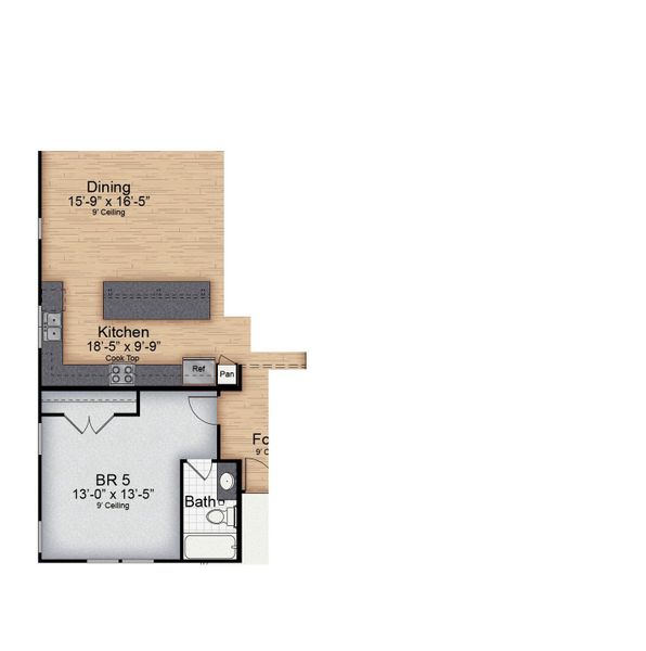 2D floor plan layout for the The Charlotte by ExperienceOne Homes, LLC in Elizabeth Springs, Wake Forest, NC (Image 4).