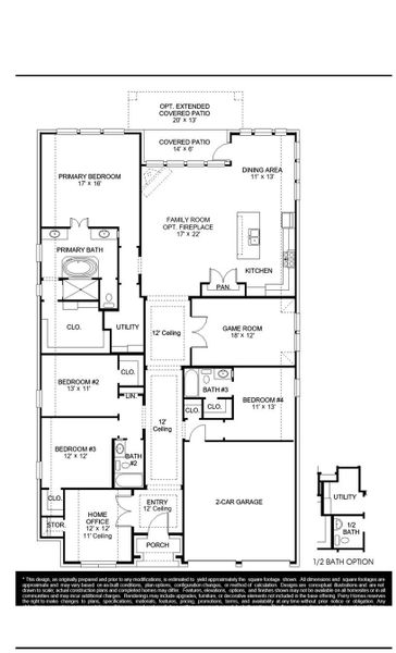 2D floor plan layout of this home in 6 Creeks, Kyle, TX (Image 3).