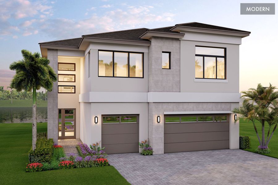 Representative exterior photo of a completed home built from the Lynx by GL Homes in Apex at Avenir, Palm Beach Gardens, FL (Image 13).
