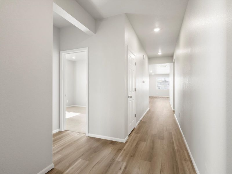 Spacious, unfurnished interior of a new home in Buffalo Highlands: The Canyon Collection, Commerce City (Image 11). Spacious, unfurnished interior of a new home in Buffalo Highlands: The Canyon Collection, Commerce City (Image 11).